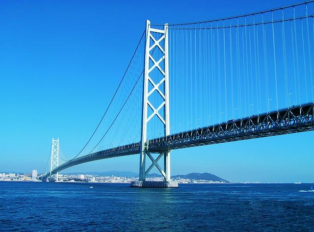 神戸青少年支援協会・・・淡路島から見る明石海峡大橋